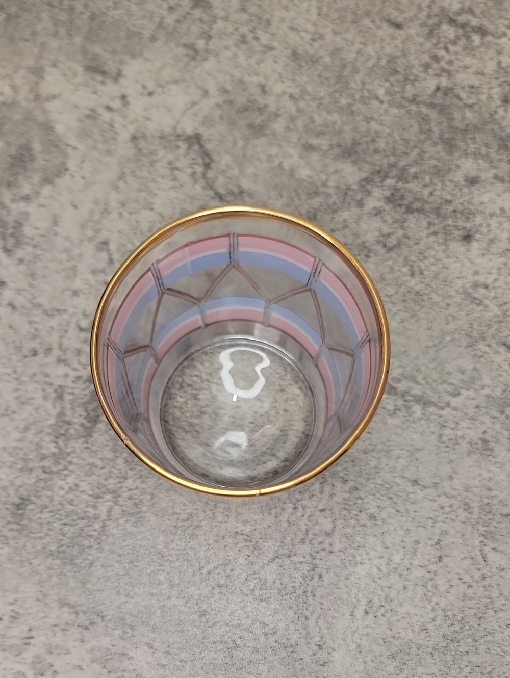 Vintage Fabrico Red and Blue Gold Rim Rocks Glasses Set of Four - Picture 5 of 9